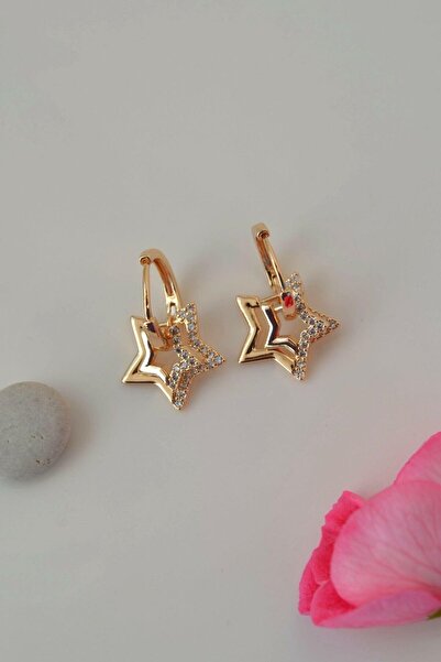 Sacce Scarves&Accessories İki Yıldız Charmlı Halka Küpe