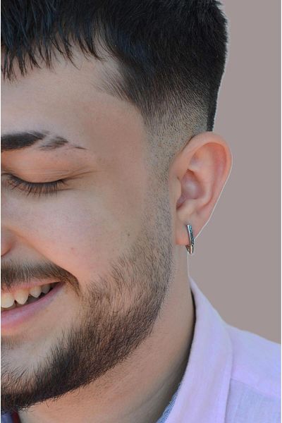 Sacce Scarves&Accessories Men's Antique V Model Steel Earrings