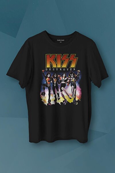 Kendim Seçtim Tricou unisex Kiss The Destroyer Rock Music Album Tricou imprimat negru