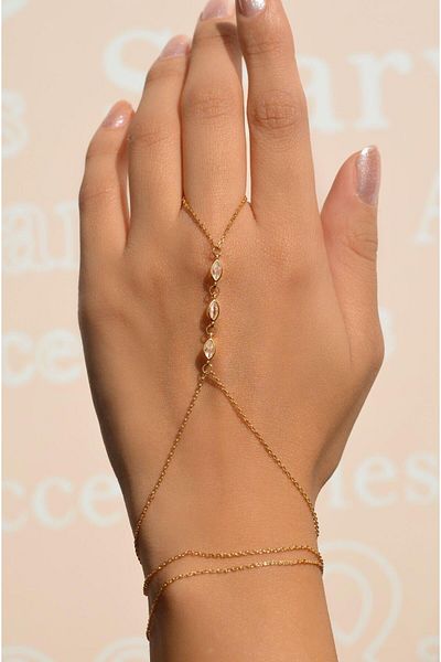 Sacce Scarves&Accessories Shimmering Three Stone Shahmeran - Drop Stone Detailed