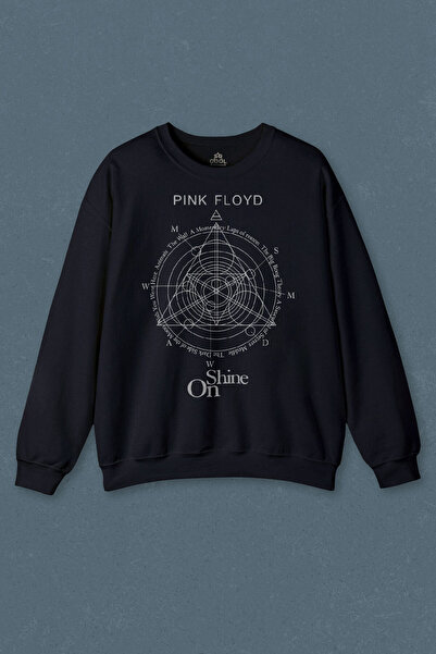 so cool Sweatshirt bleumarin Shine On You Diamond Adesivo Pink Floyd cu imprimeu Light unisex