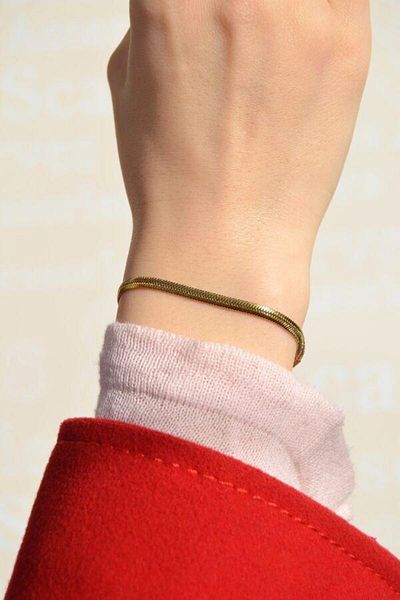 Sacce Scarves&Accessories 316 L Steel - Italian Chain Bracelet, Crushed Steel, Gold Color