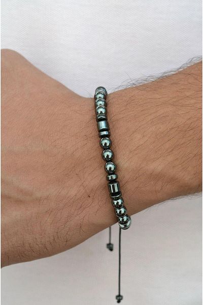 Sacce Scarves&Accessories Adjustable Hematite Men's Bracelet