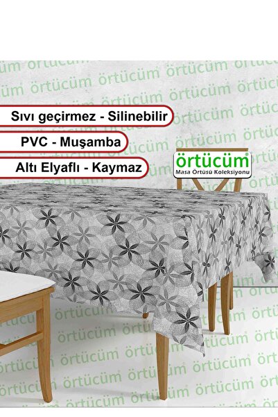 Örtücüm Pvc Astarlı Muşamba Mutfak Masa Örtüsü Geometrik Desenli Naylon Leke ...