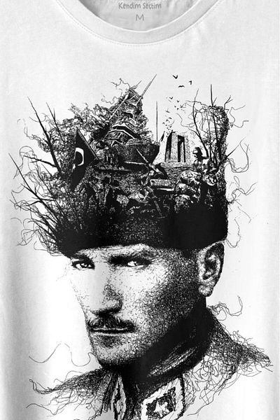 Kendim Seçtim Ataturk Çanakkale Silhouette Τυπογραφία Mustafa Kemal Republic Τυπωμένο μπλουζάκι Unisex T-shirt