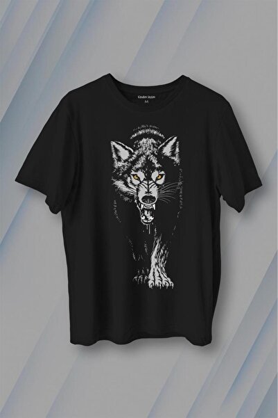 Kendim Seçtim Gray Wolf Wolf Head Wolf Gray Gray Wolf Printed T-Shirt Unisex ...