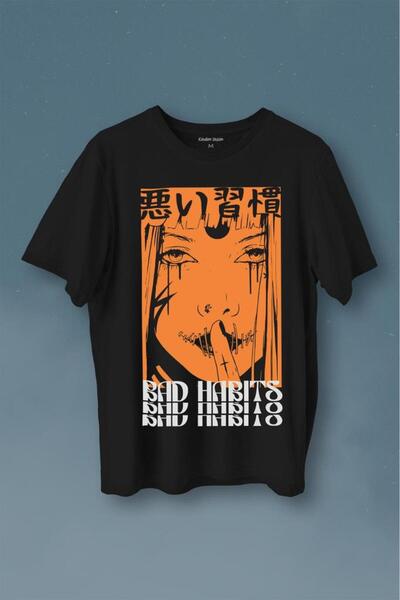 Kendim Seçtim Tricou cu imprimeu Bad Habbits japonez Bad Avoidance Tricou unisex