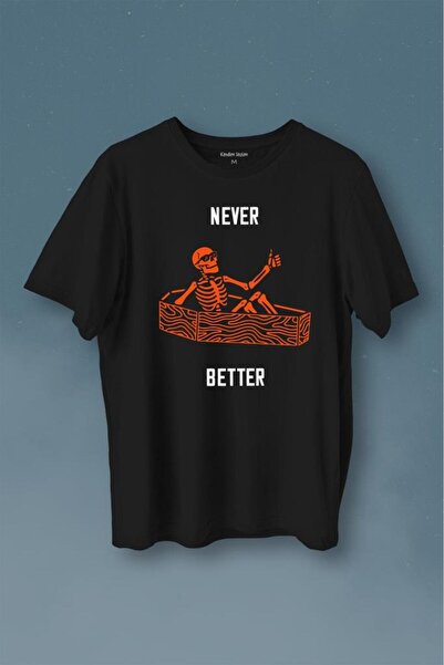 Kendim Seçtim Tricou cu imprimeu Never Better Skull Skull Gothic Dark Street ...