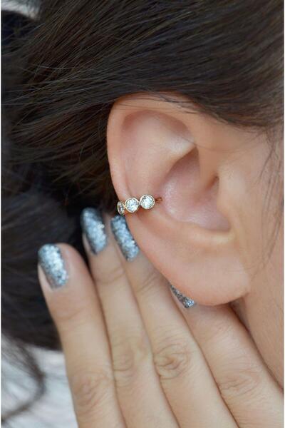 Sacce Scarves&Accessories Sıkıştırmalı Kıkırdak Küpesi Üçtaş Earcuff