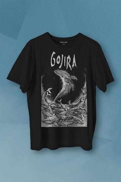 Kendim Seçtim Gojira Balıklar Köpek Balığı Music Baskılı Tişört Unisex T-shirt