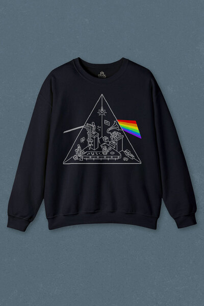 so cool سويت شيرت أزرق داكن مطبوع عليه موسيقى الروك بينك فلويد كارنيجي هول دارك سايد أوف ذا مون للجنسين