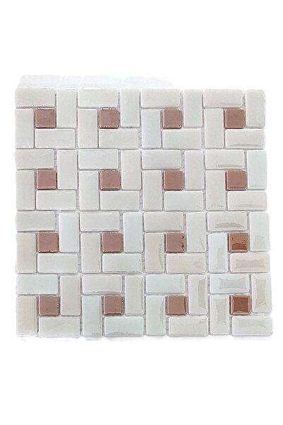 MozaiKristaL Tüm yüzeyler için 25x50mm P.Krem-A. Kahve, 31.5x31.5cm. Fileli C...
