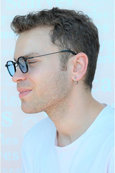 Sacce Scarves&Accessories أقراط حلقية فولاذية فضية اللون للرجال مقاس 18 ملم م...