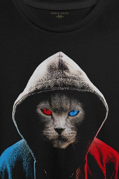Kendim Seçtim Μπλουζάκι Cat Trabzon Cat Claret Red Blue με στάμπα Unisex T-shirt