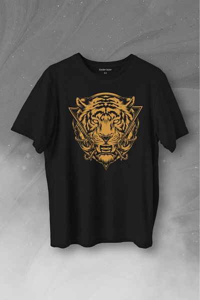 Kendim Seçtim تي شيرت مطبوع عليه Tiger Tiger Minimal Urban Street Wear للجنسين