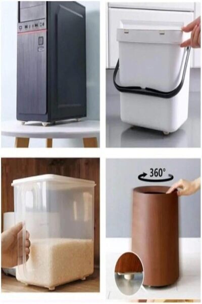 VANCKEY Pratik Bilyeli Eşya Kaydırma Aparatı, 4'lü Set Mini Yapışkanlı Tekerl...