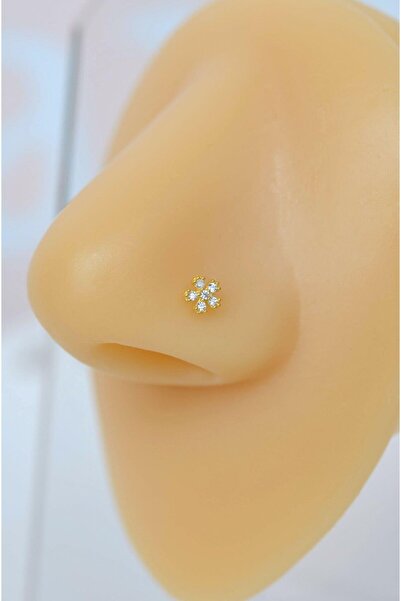 Sacce Scarves&Accessories 925 Ayar Gümüş Taşlı Çiçek Hızma Gold