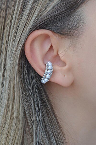 Sacce Scarves&Accessories İncili Sıkıştırma Kıkırdak Küpe Earcuff