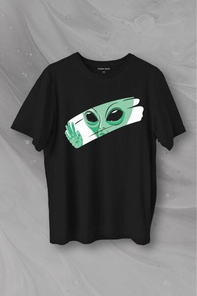 Kendim Seçtim Tricou unisex cu imprimeu verde OZN Alien NASA Planet