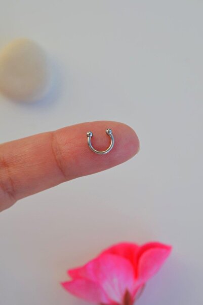 Sacce Scarves&Accessories 6 mm Gümüş Renk Mini Nokta Toplu Çelik Piercing Tra...