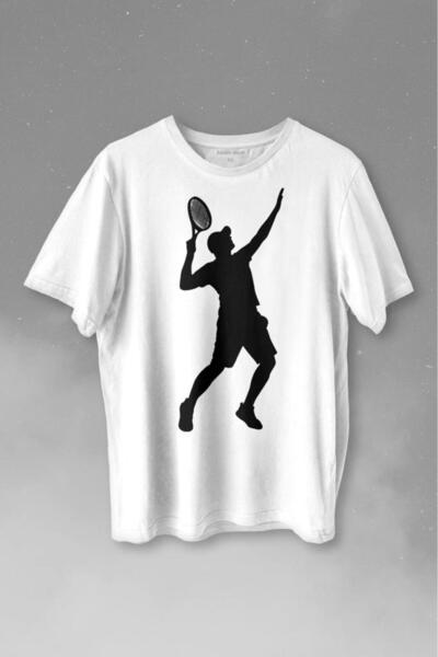 Kendim Seçtim Tricou cu imprimeu cu siluetă al jucătorului de tenis Rachetă d...