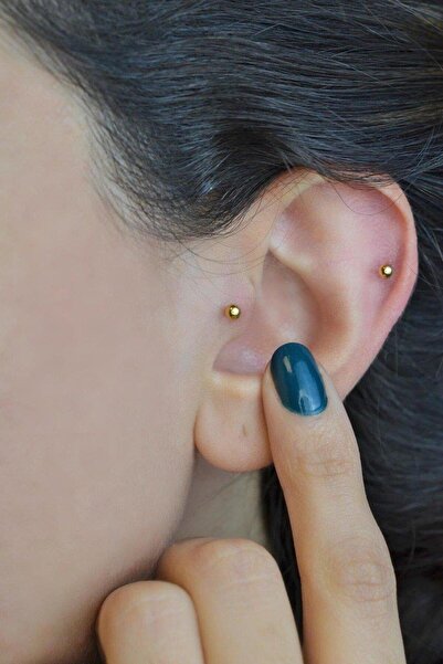 Sacce Scarves&Accessories Gold Çelik Top Piercing 8 Mm