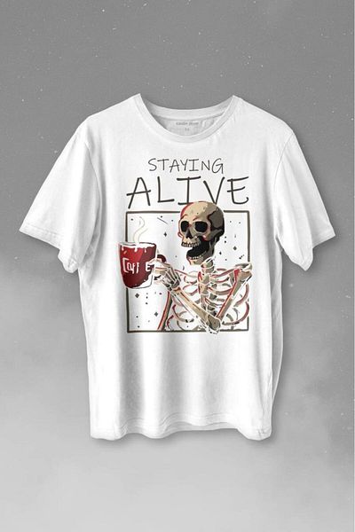 Kendim Seçtim Μπλουζάκι Unisex με στάμπα με κρανίο καφέ καφέ