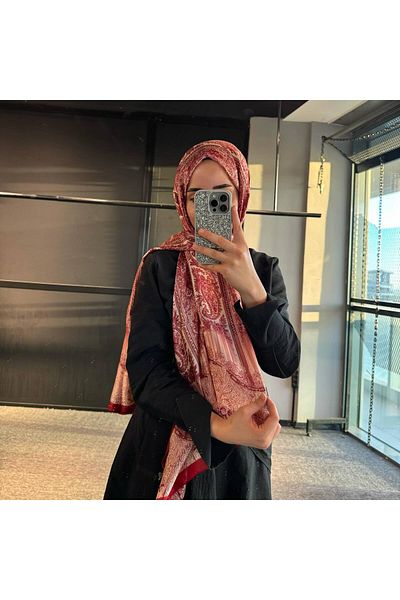 Webinay Home Ethnic Voile Silk Shawl Premium Red Color Shawl
