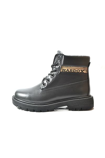 Onlo Ayakkabı Onlo Shoes HD.861 Γνήσιο Δερμάτινο Μαύρο Δεμένο Μποτάκι για Αγόρι
