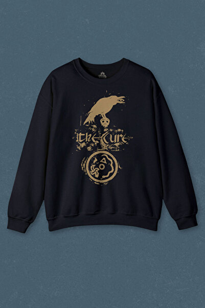 so cool Hanorac bleumarin The Cure Crown Music Rock Imprimat unisex