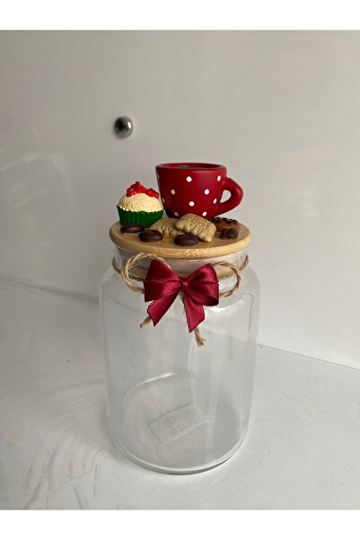 GÖNÜL Seramik Vernikli 800ml Fincanlı Kavanoz