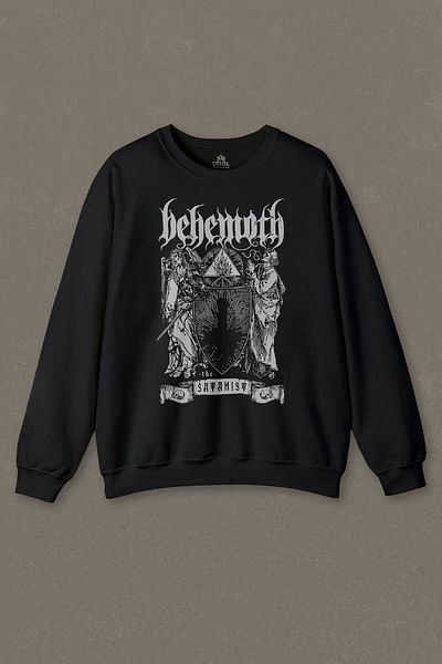 so cool Hanorac negru unisex Behemoth The Satanist Ben Sahar Metal Music Guitar Printed Sweat