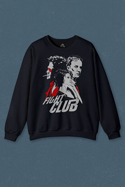 so cool سويت شيرت أزرق داكن مطبوع عليه فيلم Fight Club مارلا تايلر دوردن للجنسين