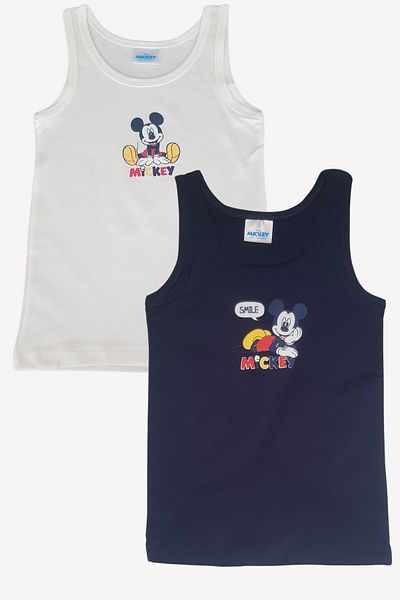 Disney Navy Blue and White 2-Piece Undershirt 100% Cotton