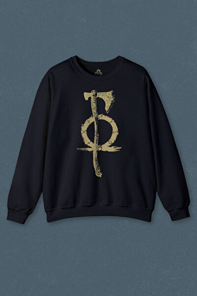 so cool Hanorac bleumarin God Of War 4 Axe Game Gamer Gow Imprimat Sweat unisex