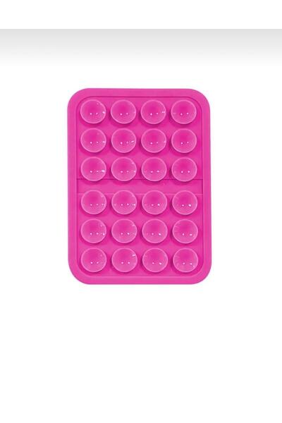 Aksesuar Kasabası Silikon Vakumlu Yapışkanlı Kaymaz Vantuz Cep Telefon Tutucu