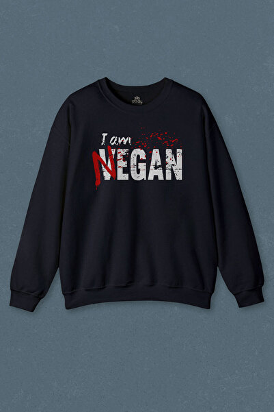 so cool Hanorac albastru bleumarin I Am Negan The Walking Dead Sweat unisex i...