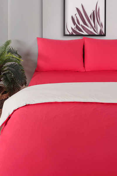 Evim Red Cream 100% Cotton Akfil Teknik European Team 200X220 cm Double