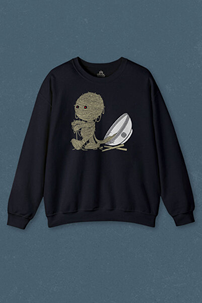 so cool Hanorac bleumarin Noodle Mummy Mummy Totem Funny Printed Unisex Sweat