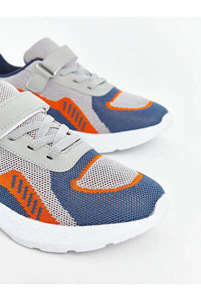 LC Waikiki Lcw Steps Gray Lace and Velcro Boys' Sports Shoes