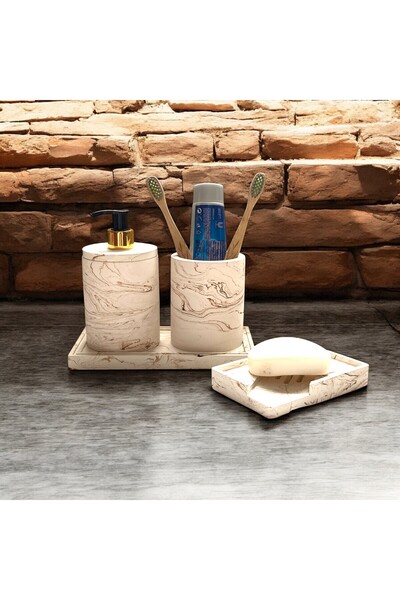 Chiko Mall Σετ αξεσουάρ μπάνιου από σκυρόδεμα με μοντέρνο σχέδιο με θέμα το μ...