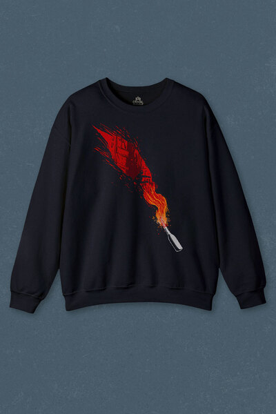 so cool Hanorac Albastru Marin Molotov Rebel Molotov Rebel Imprimat Transpira...