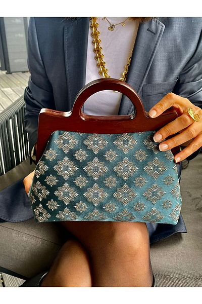 JOPHIEL Raphael - Wood Scholarship Cloth Bag, Women Clutch, Hand Portfolio