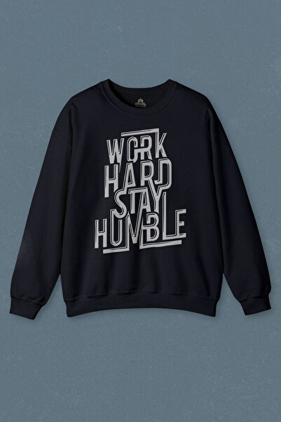 so cool Hanorac bleumarin Work Hard Stay Humble Multi-Tooly Be Modest Imprimat unisex