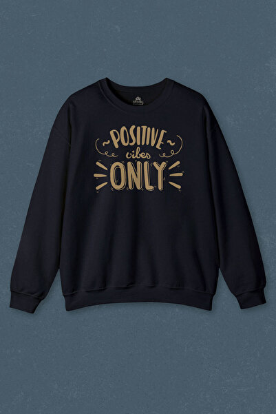 so cool Hanorac bleumarin Positive Vibes Only Imprimat unisex