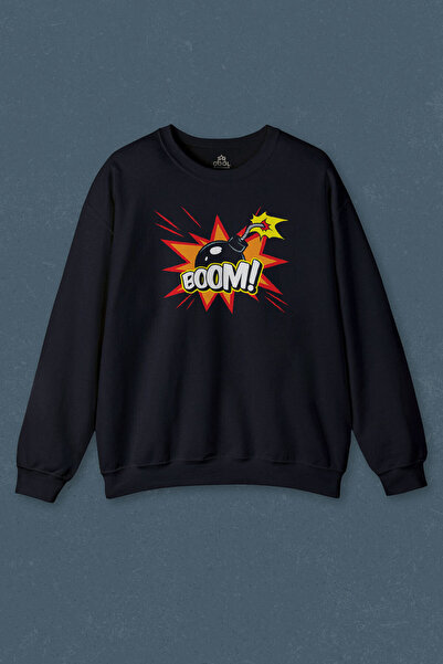 so cool Hanorac bleumarin Boom Bomb Funny Grenade Imprimate Transpirație unisex