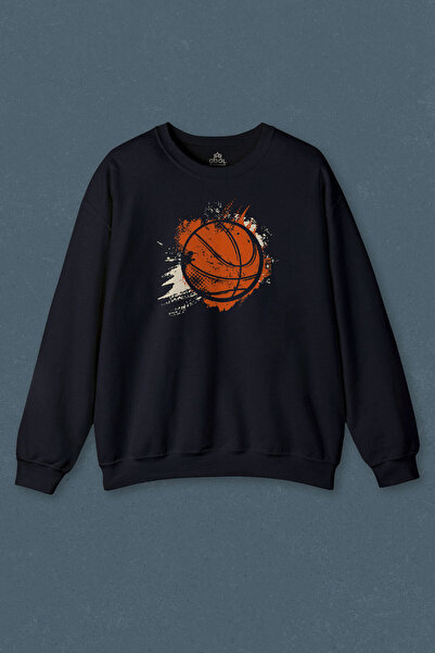 so cool Світшот Lacivert Баскетбол Вінтаж Гранж Ретро Баскетбол Topu Baskılı Унісекс Світшот