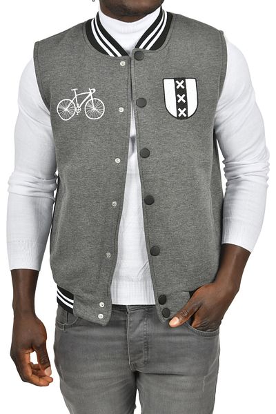 Rizz up Men Three Thread Inside Raised Sleeveless Vest Anthracite Embroidery Embroidered 2304773