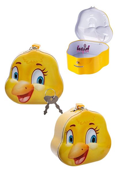 Hyd Cute Piggy Bank with Metal Lock and Keychain - Kids Duck Coin