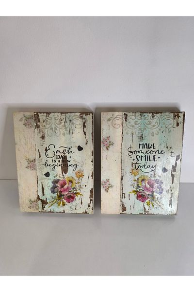 IremTasarimAtolyesi Wooden Board 2 Painting Wall Decoration Products